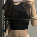 Newest Tight Tops Sexy Crop T-Shirt Summer Woman Solid Short Sleeve Breathable Stretch Soft Females Casual Basic Streetwears Tee