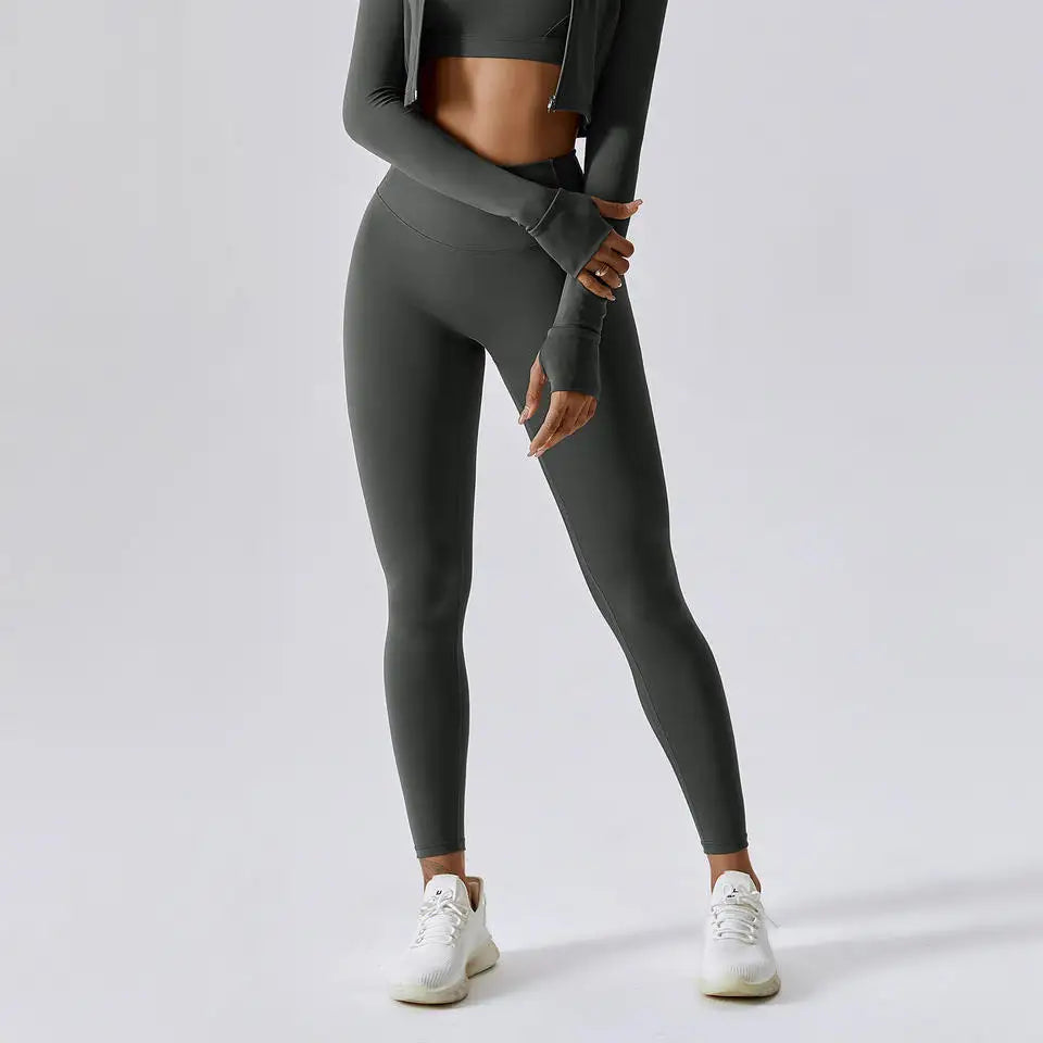 Custom LOGO Fitness Clothes Hip Lift Long Sleeve Exercise Set Gym Women's 4 Piece Yoga Set Gym Fitness Set