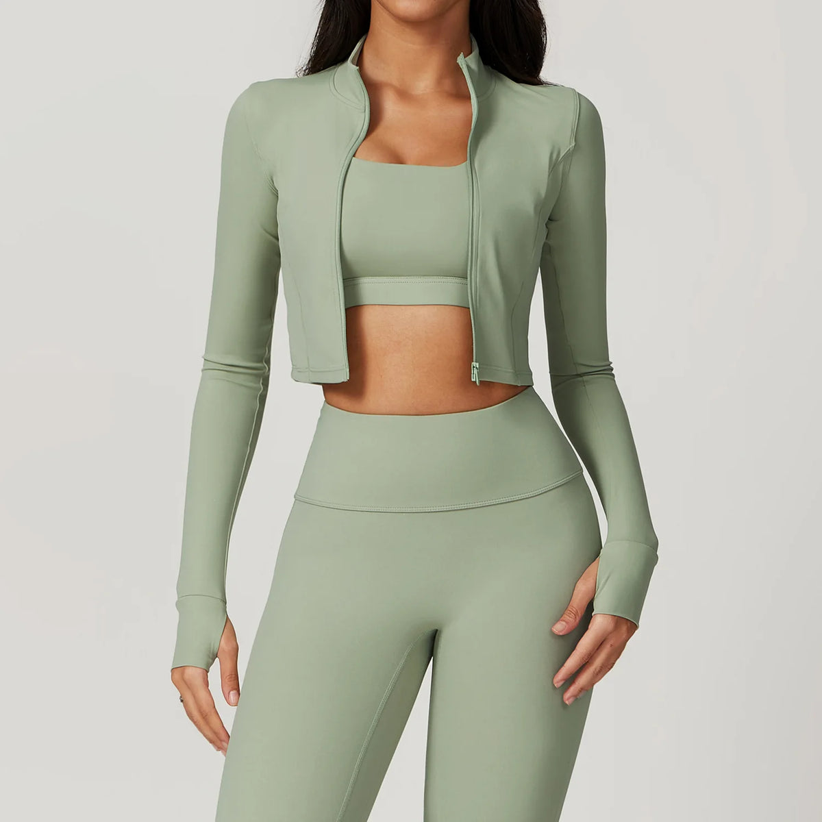 Custom LOGO Fitness Clothes Hip Lift Long Sleeve Exercise Set Gym Women's 4 Piece Yoga Set Gym Fitness Set