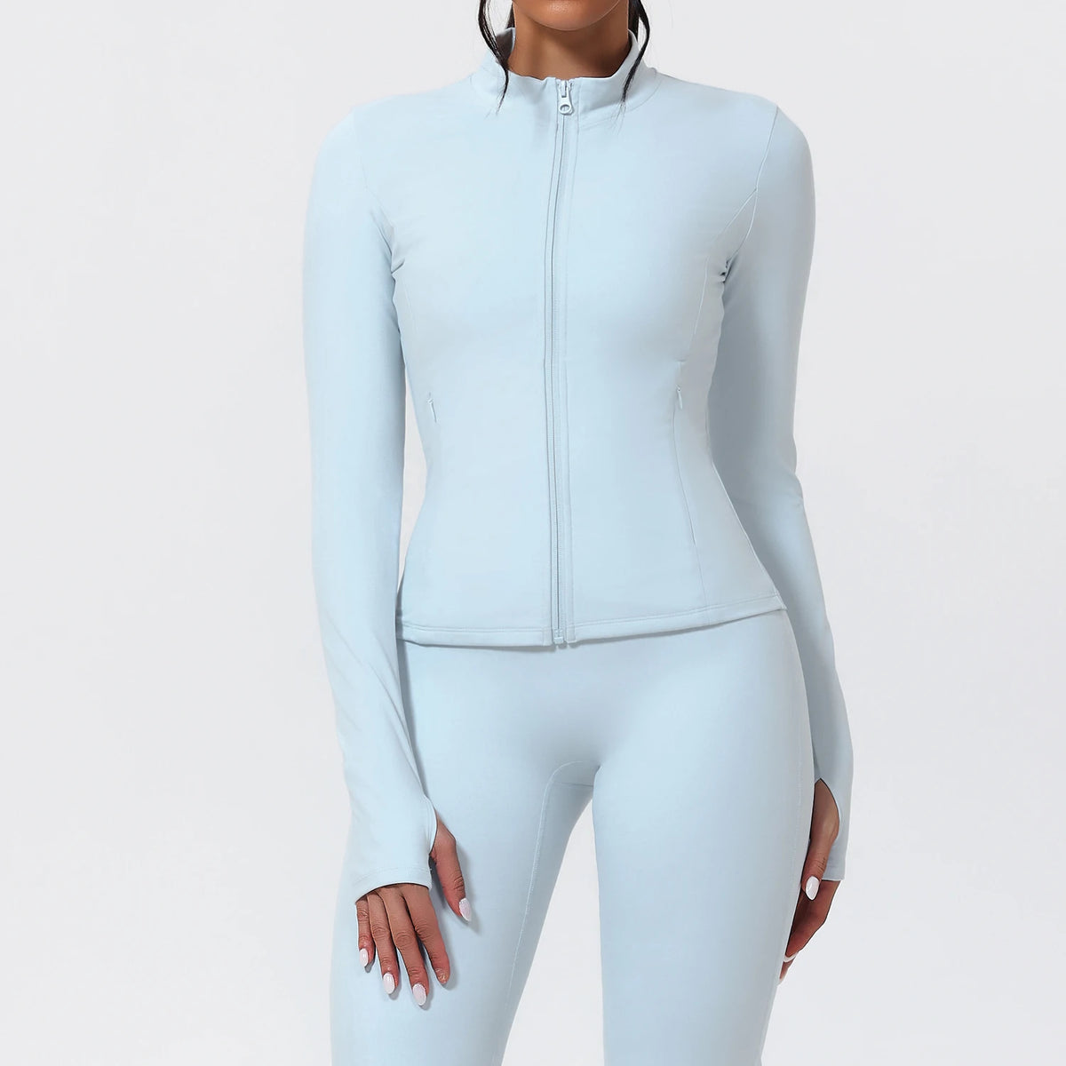 Hearuisavy Running Long Sleeve Sports Jacket Windproof Woman Warm Fitness Tops Gym Slim Fit Pilates Yoga Coat With Zipper Female