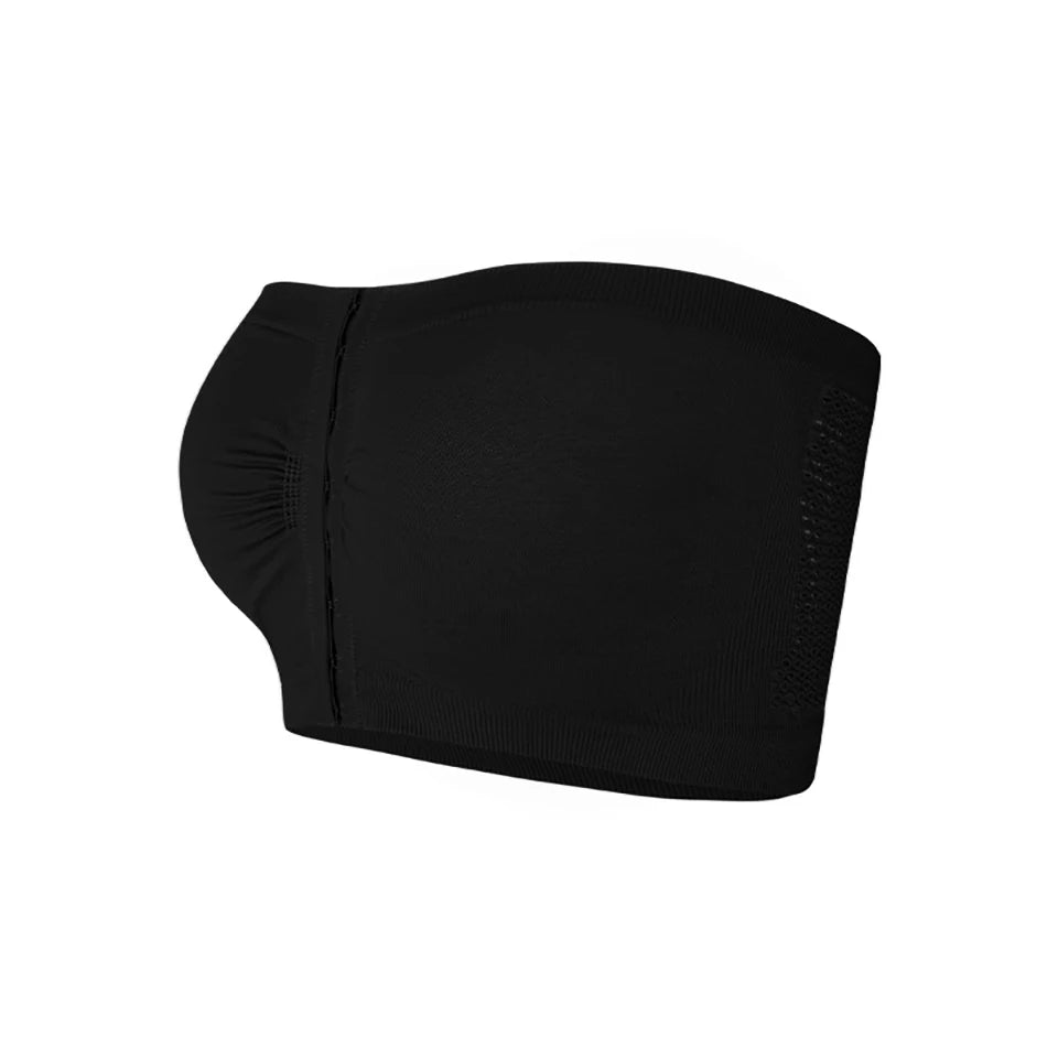 Women's Plus Size Strapless Front Closure Bandeau Bra Seamless Wireless Bralette Tube Top Non-Slip Everyday Brassiere