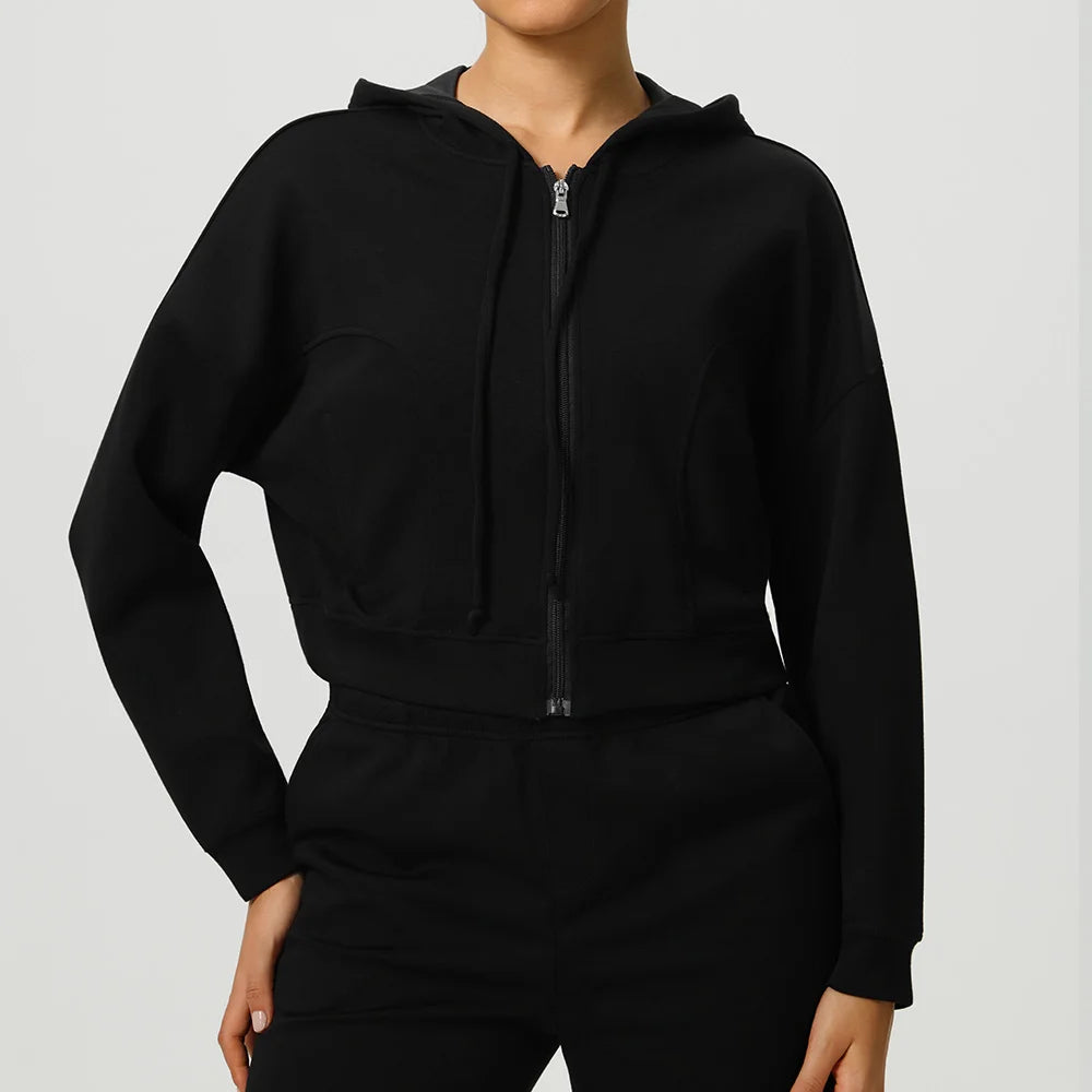 Fitness Yoga Shirts Sports Jackets Zipper Yoga Long Sleeve Gym Workout Top Women Running Cycling Coats Female Hooded Jacket