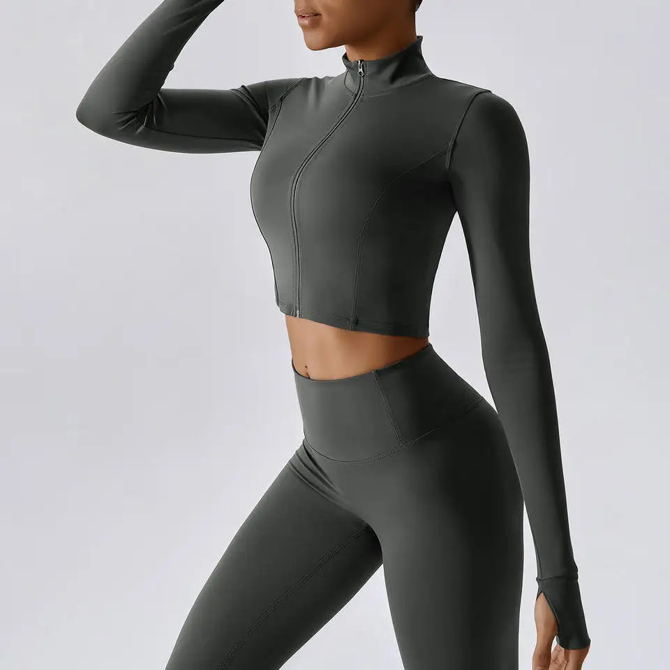 Custom LOGO Fitness Clothes Hip Lift Long Sleeve Exercise Set Gym Women's 4 Piece Yoga Set Gym Fitness Set