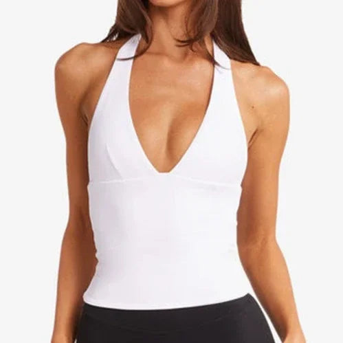Woman Top Gym Impact Halter Top Clothes Chest Pad Yoga Tank Tops Push-up Sports Bra Fitness Workout Activewear Casual Vest