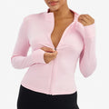 Long Sleeve Sports Jacket Women Zip Fitness Yoga Shirt Gym Top Quick Dry Activewear Running Coats Workout Clothes Women